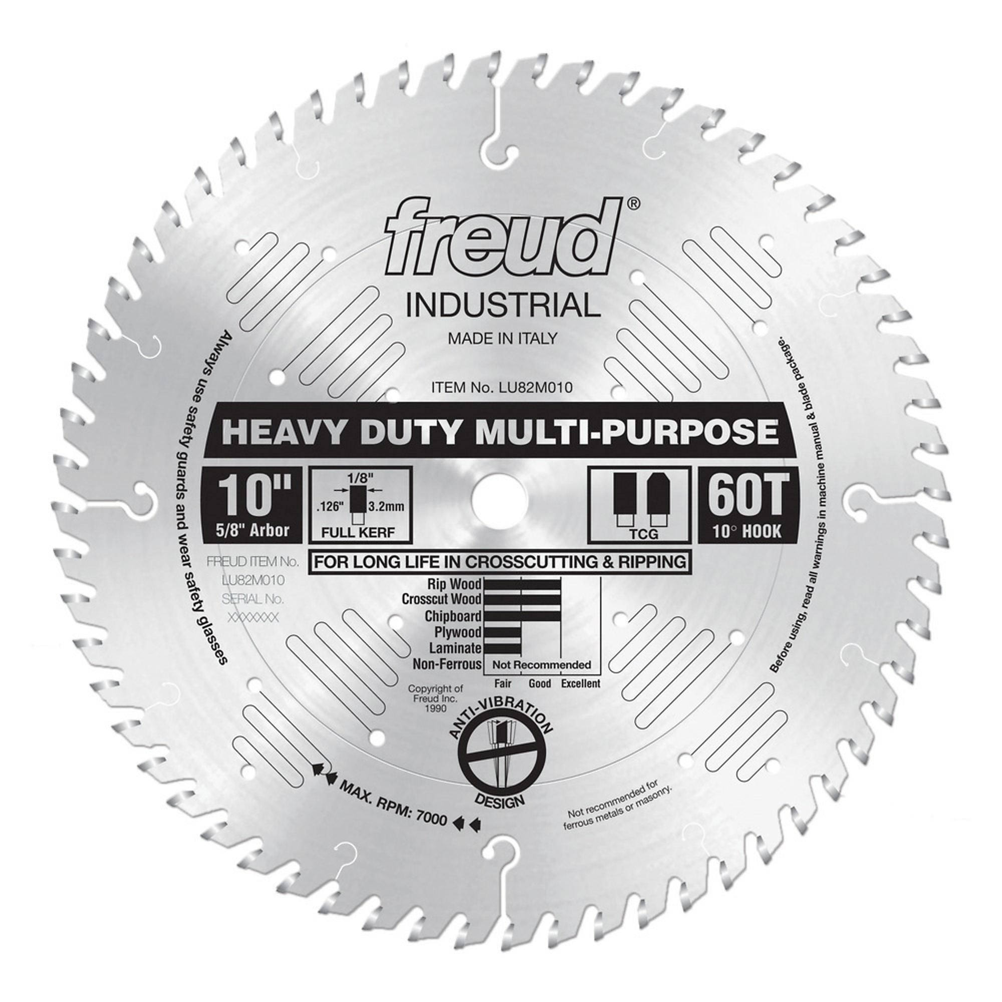 Diablo 10in. Heavy-Duty Multi-Purpose Circular Saw Blade, 60T, Model# LU82M010